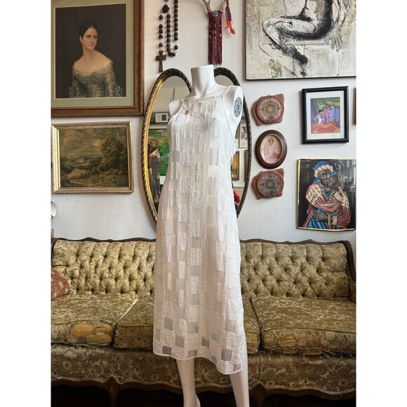 Onia White Checkered Mesh Coverup Size Small - Picture 1 of 13